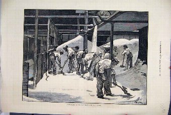 Print 1873 Sugar Making Counterslip Refinery Brist