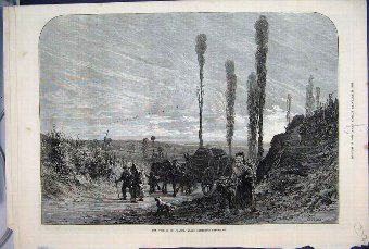 Print 1873 France Grape Gathering Horse Art 74MAR1