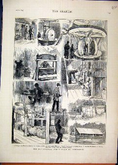 Print 1874 Manufacture Storage Gunpowder Hydraulic