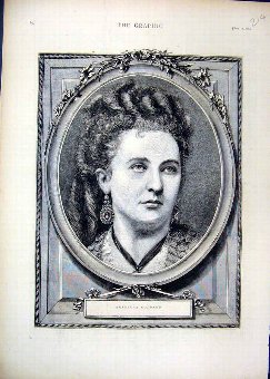 Print 1874 Portrait Arabella Goddard Beautiful 14M