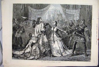 Print 1874 Scene Talismano Drury Lane Theatre 54MA