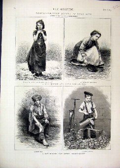 Print 1875 Girl Boy Reclamation Arab Gardener Maid
