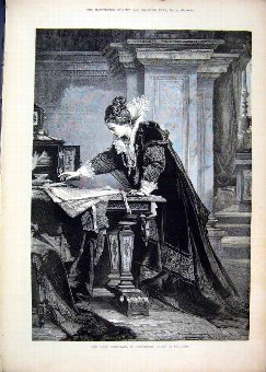 Print 1875 Mary Gladstane Elizabeth Queen England 
