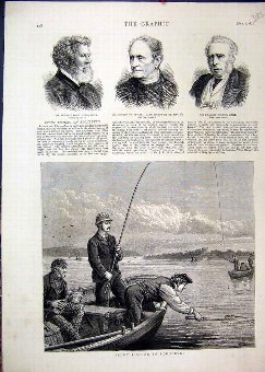 Print 1875 Trout Fishing Lochleven Thirlwall Bisho
