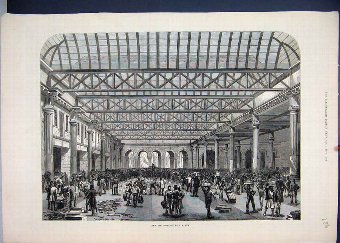 Print 1876 Billingsgate Fish Market Building 86MAR