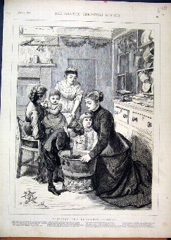 Print 1876 Family Stirring Christmas Pudding 90MAR