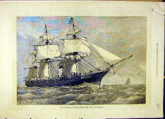 Print 1876 Hms Tourmaline Flag-Ship West-African S