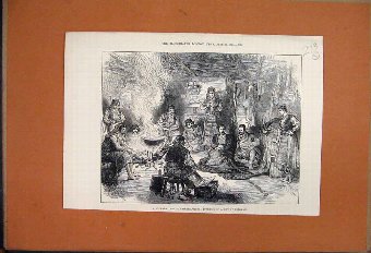 Print 1876 Journey Into Herzegovina Hut Inside Bel