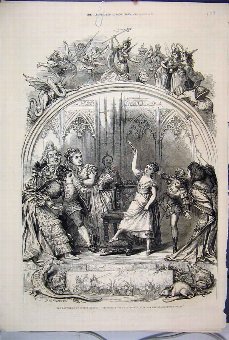 Print 1876 Pantomime Covent Garden Cinderella Butt