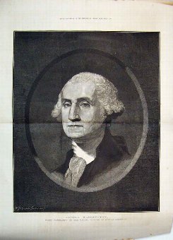 Print 1876 Portrait George Washington American Pre