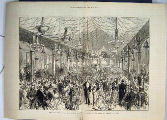 Print 1876 Royal Visit City Ball Guildhall Prince 