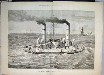 Print 1876 Russian Circular Ironclad Novgorod Ship
