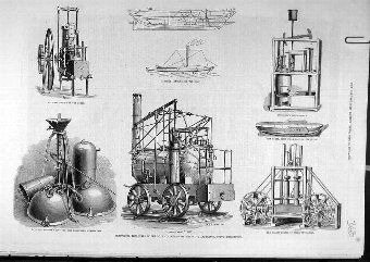 Print 1876 Scientific Apparatus Comet Steam Puffin