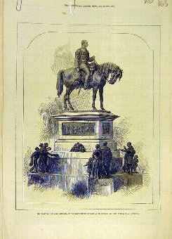Print 1876 Scottish Memorial Prince Consort Edinbu