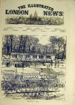 Print 1877 Boat-Race Putney University Oxford Prac