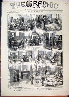 Print 1877 Charing Cross Hospital Prince Wales Pat