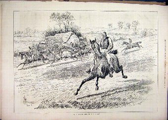 Print 1877 Horse Racing Jockey Wrong Way Country S