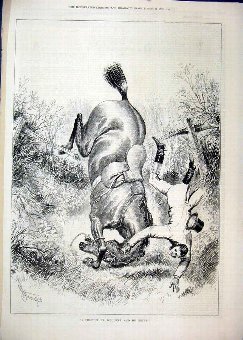 Print 1878 Horse Jumping Fence Rider Falling Count