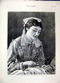 Print 1878 Hospital Work British Charitable Work T