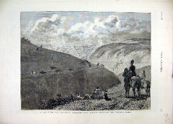 Print 1879 Brighton Harriers Hounds Crossing Devil