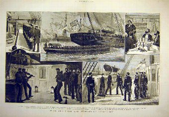 Print 1879 Duke Duchess Connaught Royal Yacht Osbo