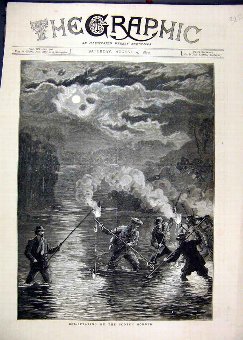 Print 1879 Eel Spearing Scottish Borders River Art