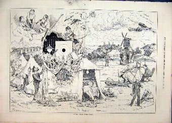 Print 1879 Wimbledon Men Shooting Tent Music Camp 