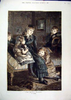 Print 1880 Colour Young Girls Boys Mother Old 34MA