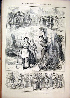 Print 1880 Scenes As You Like It Imperial Theatre 