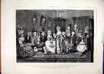 Print 1880 Tea Jonhson Oliver Goldsmith Thrales Ol
