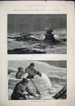 Print 1881 American Franklin Boat Place Erebus Bay