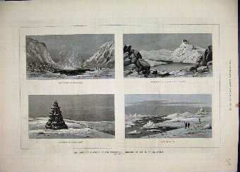 Print 1881 American Franklin Rapids Back River Cap