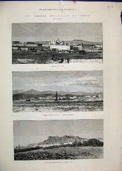 Print 1881 French Occupation Tunis Biserta Garriso