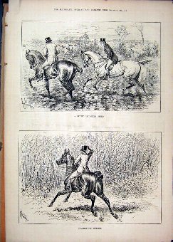 Print 1881 Horses Country Scenesticky Ploughed Fie