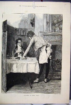Print 1881 Man Restaurant Table Waiter Fine Art 18