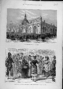Print 1881 Market-Hall Southport Masquerde Folk Ol