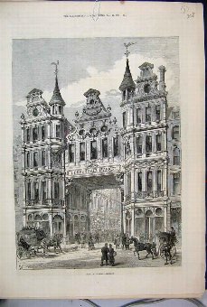 Print 1881 New Leadenhall Market Horse Carriage 08