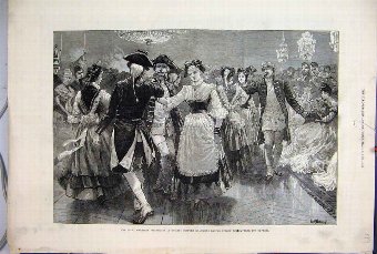 Print 1881 Royal Marriage Berlin Quadrille Emperor