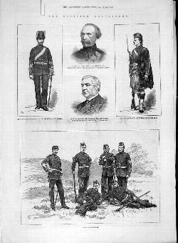Print 1881 Scottish Volunteers Lanarkshire Rifle A