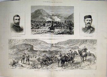Print 1881 Transvaal War George Colley Laing'S Nec