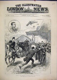 Print 1882 Attempt Shoot Queen Windsor Railway Sta