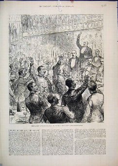Print 1882 Banquet Life Guards Humphrey Hall Knigh