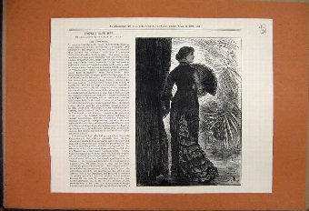 Print 1882 Beautiful Lady With Fan Fantail Dress O