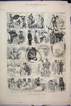 Print 1882 Birmingham Fat Cattle Show Farmer Pig S