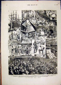 Print 1882 Colonial Wool Trade Sale Room Dublin Ca