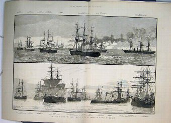 Print 1882 Crisis Egypt British Fleet Defending Ea