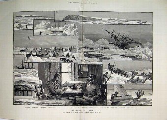 Print 1882 Jeanette Expedition Bennett Island Ice 