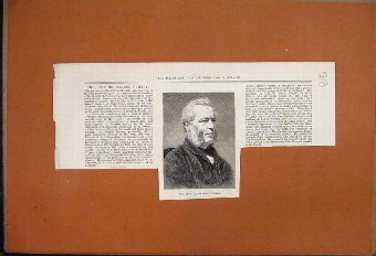 Print 1882 Late Samuel Gurney Society Friends Port
