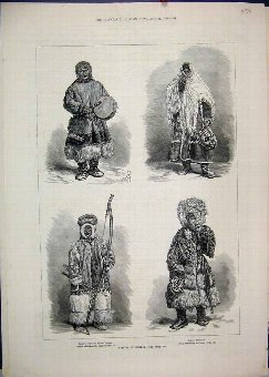 Print 1882 Natives Siberia Samoyed Ostiak Obi 38MA