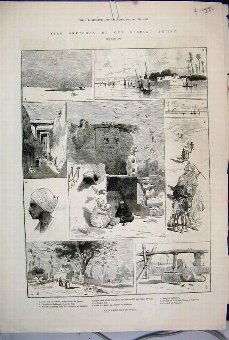 Print 1882 Nile Cairo Beni-Souef Sakkarah Donmey B